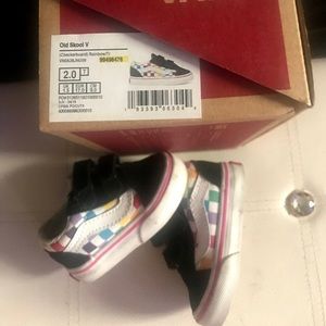 Old Skool Rainbow Checkboard Vans INFANT SIZE 2